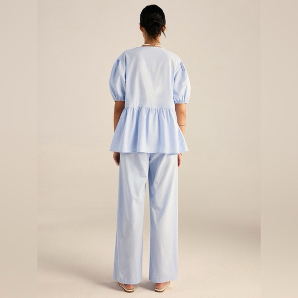 Commense Cotton Peplum Top and Pants Set - Picture 3 of 5